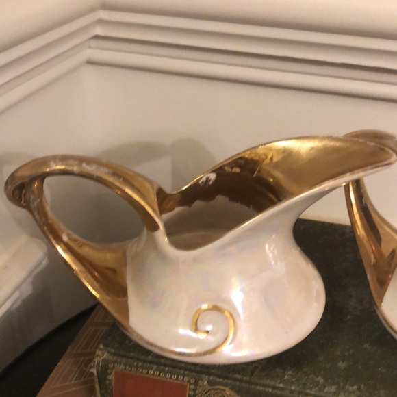 Vintage MCM luster ware creamer sugar set Kaso Made in USA - Picture 2 of 8